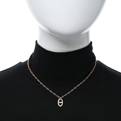 Hermes 18K Rose Gold Diamond PM New Farandole Pendant Necklace SH 2 of 5