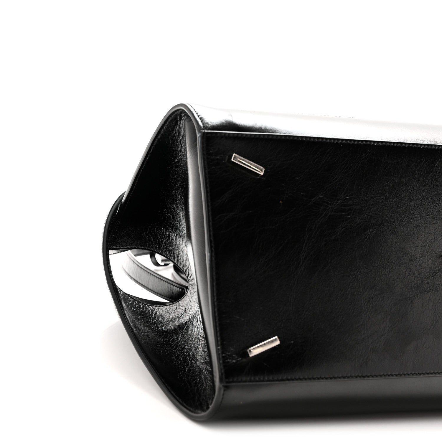 Salvatore Ferragamo Shiny Calfskin Medium Hug Zip Pocket Shoulder Bag Black 8 of 9