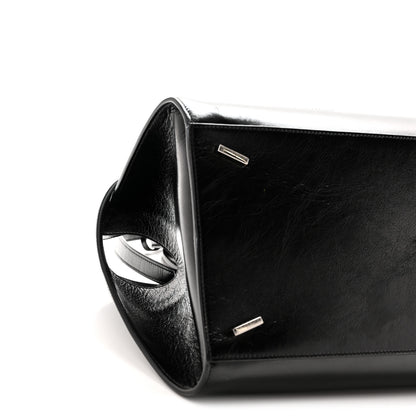 Salvatore Ferragamo Shiny Calfskin Medium Hug Zip Pocket Shoulder Bag Black 8 of 9