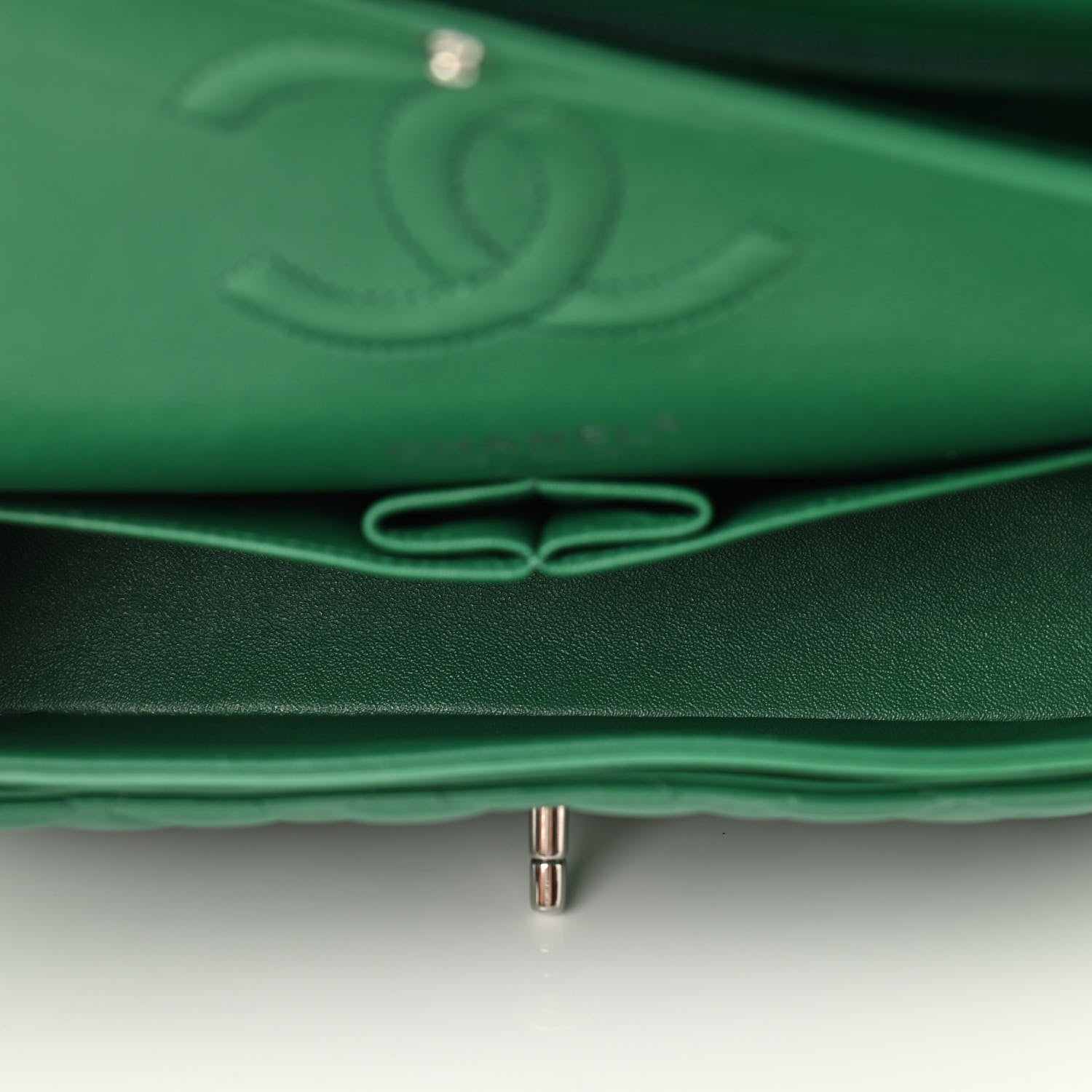 Chanel Lambskin Quilted Medium Double Flap Green 5 of 12