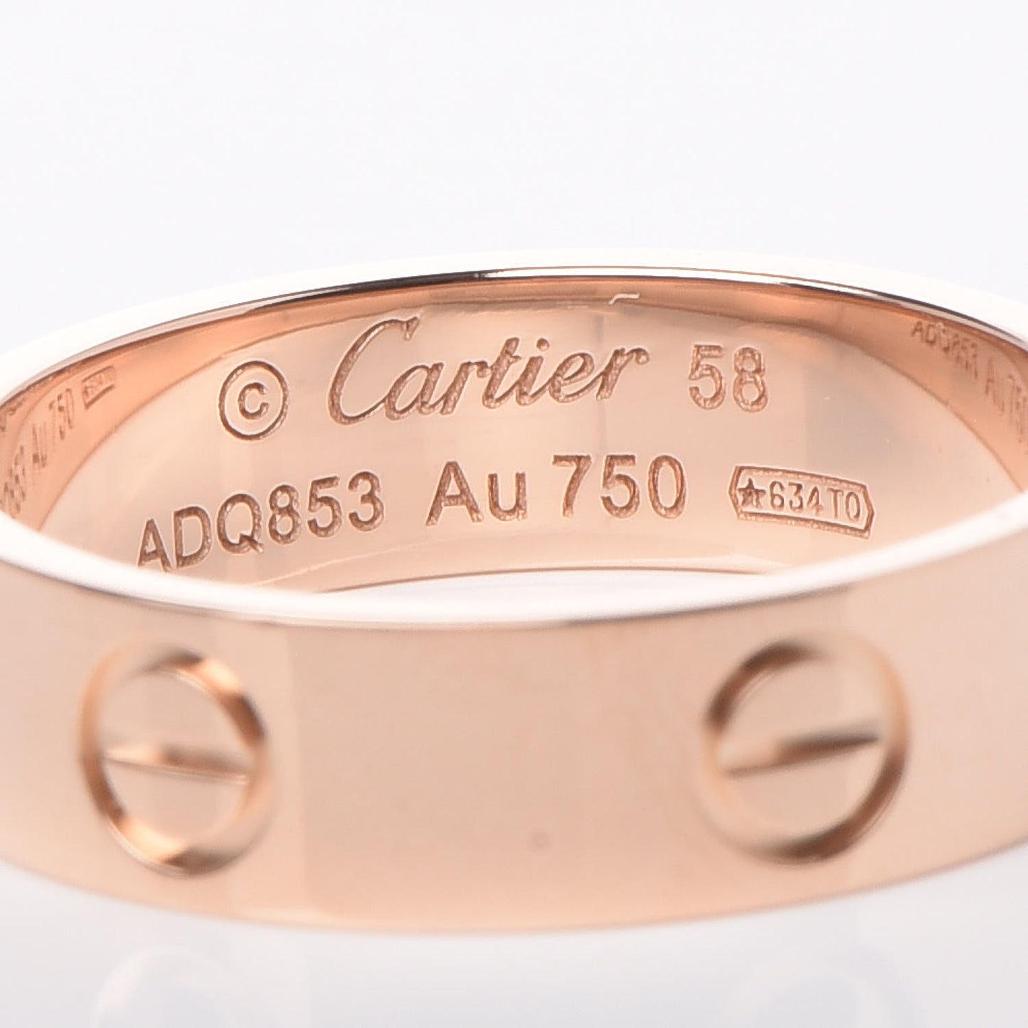 18K Pink Gold 5.5mm LOVE Ring 58 8.25