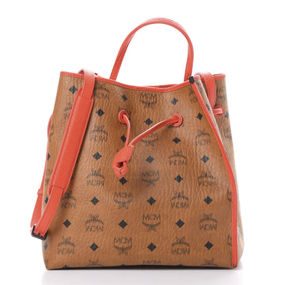 MCM Visetos Kira Drawstring Bag Cognac Orange 2 of 16