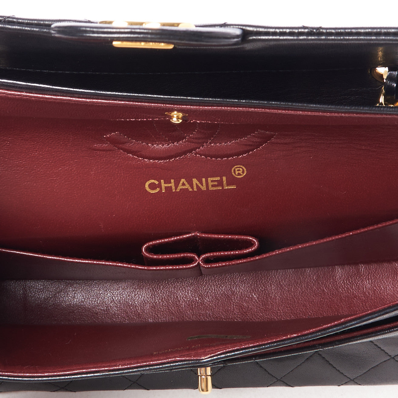 Lambskin Quilted Small Double Flap Black