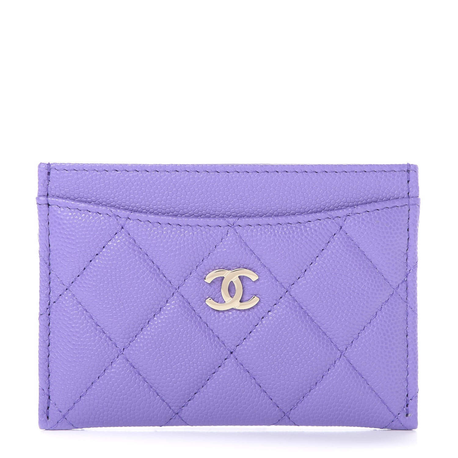 Chanel Caviar Quilted Card Holder Purple 1 of 7