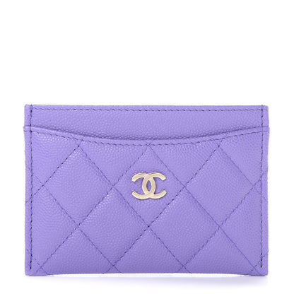 Chanel Caviar Quilted Card Holder Purple 1 of 7