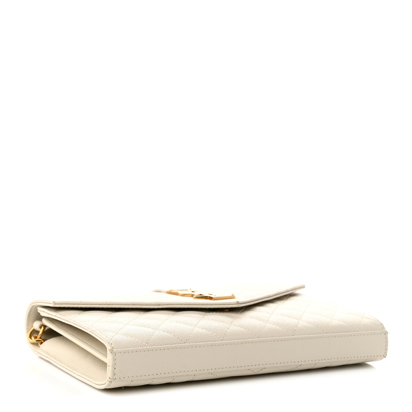 Grain De Poudre Mixed Matelasse Triquilt Monogram Chain Wallet Crema Soft