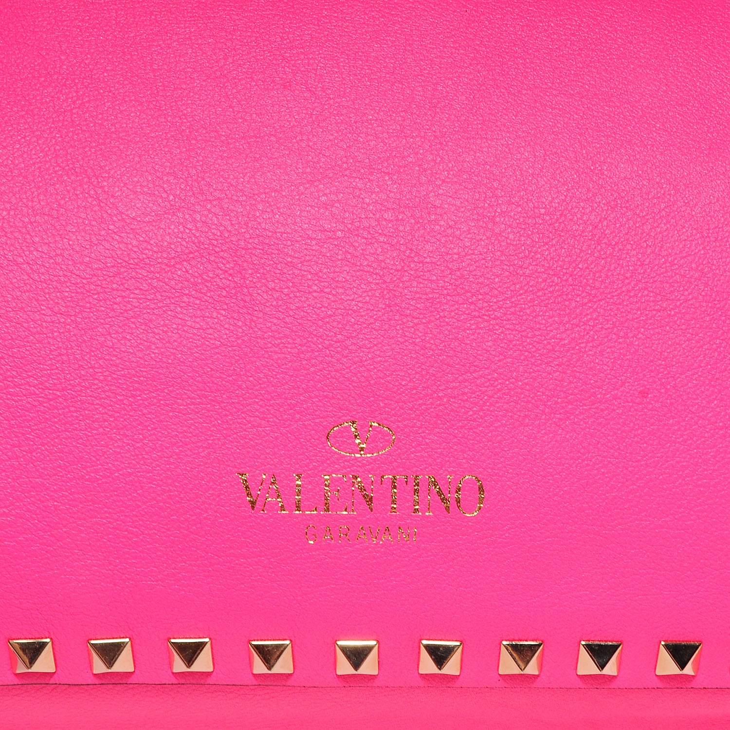 Valentino Garavani Vitello Medium Rockstud Tote Fuxia Fluo 6 of 9