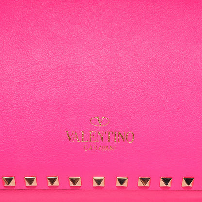 Valentino Garavani Vitello Medium Rockstud Tote Fuxia Fluo 6 of 9