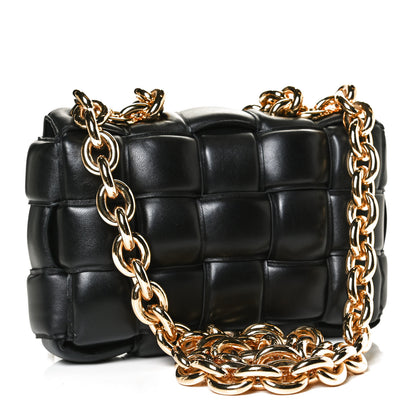 Bottega Veneta Lambskin Maxi Intreccio Padded Chain Cassette Crossbody Bag Black 3 of 12