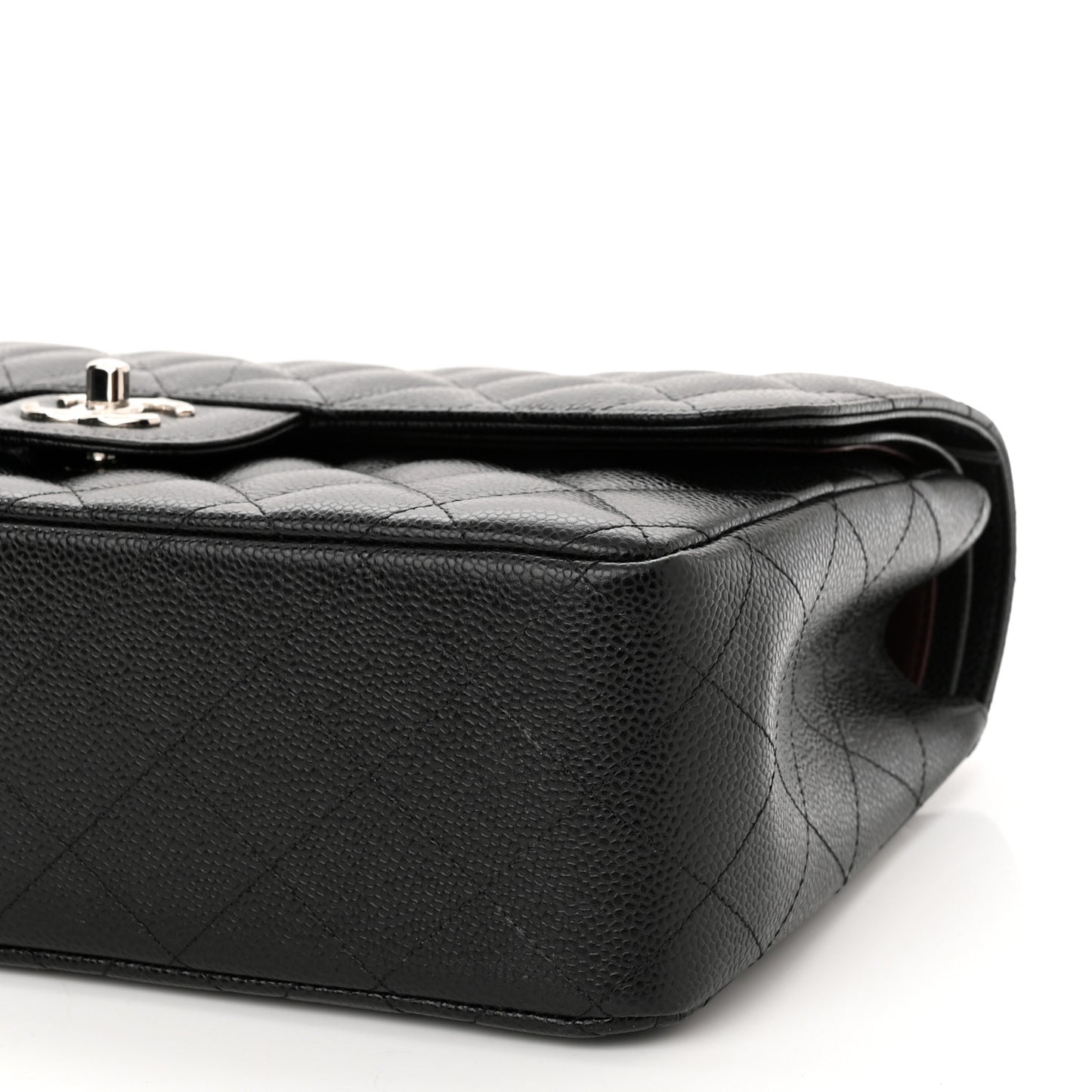 Caviar Quilted Jumbo Double Flap Black
