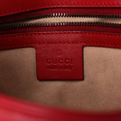 Gucci Calfskin Matelasse Small GG Marmont Shoulder Bag Hibiscus Red 6 of 17