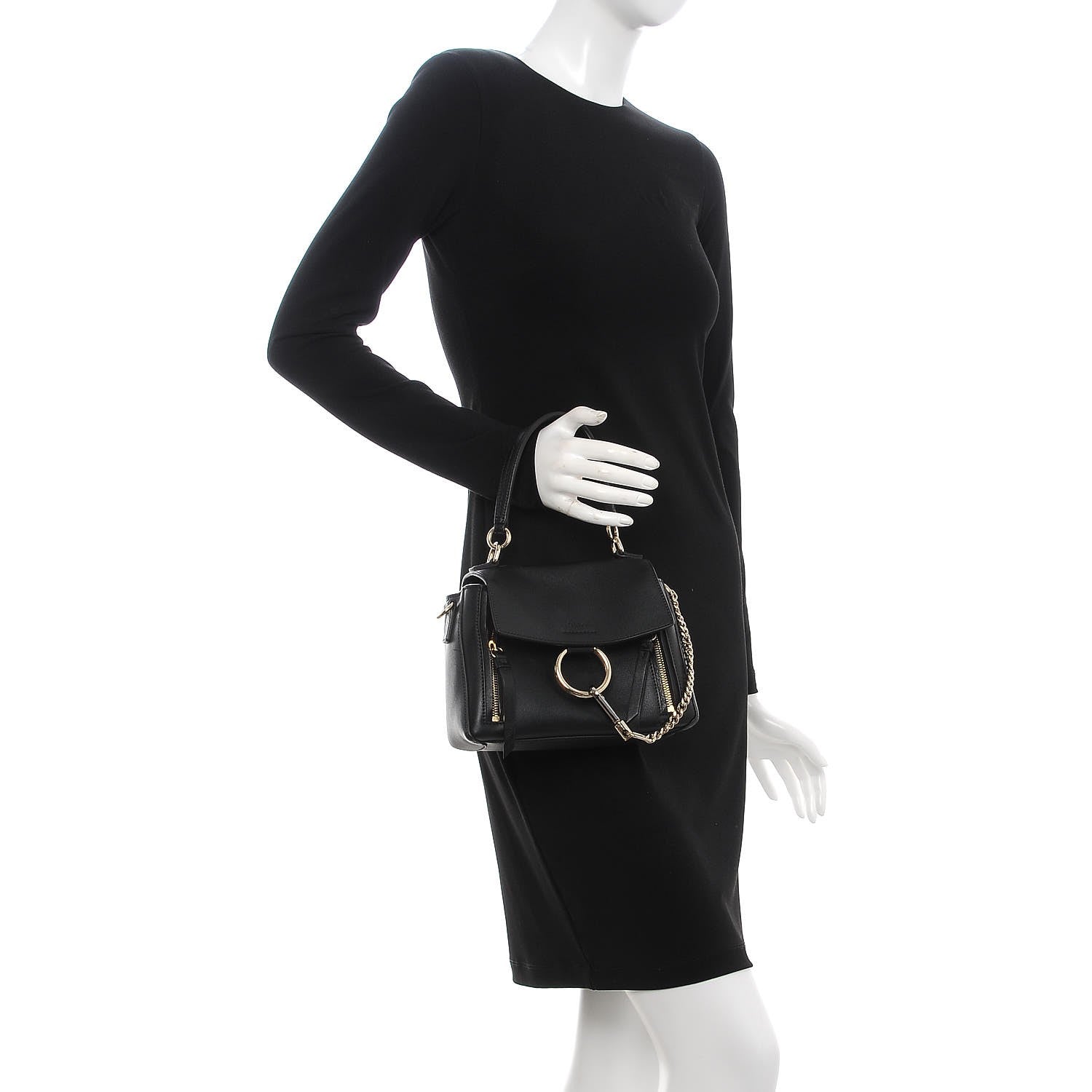 Chloe Calfskin Mini Faye Day Shoulder Bag Black 2 of 9
