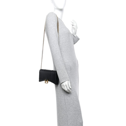 Balenciaga Shiny Box Calfskin Hourglass Chain Bag Black 2 of 12