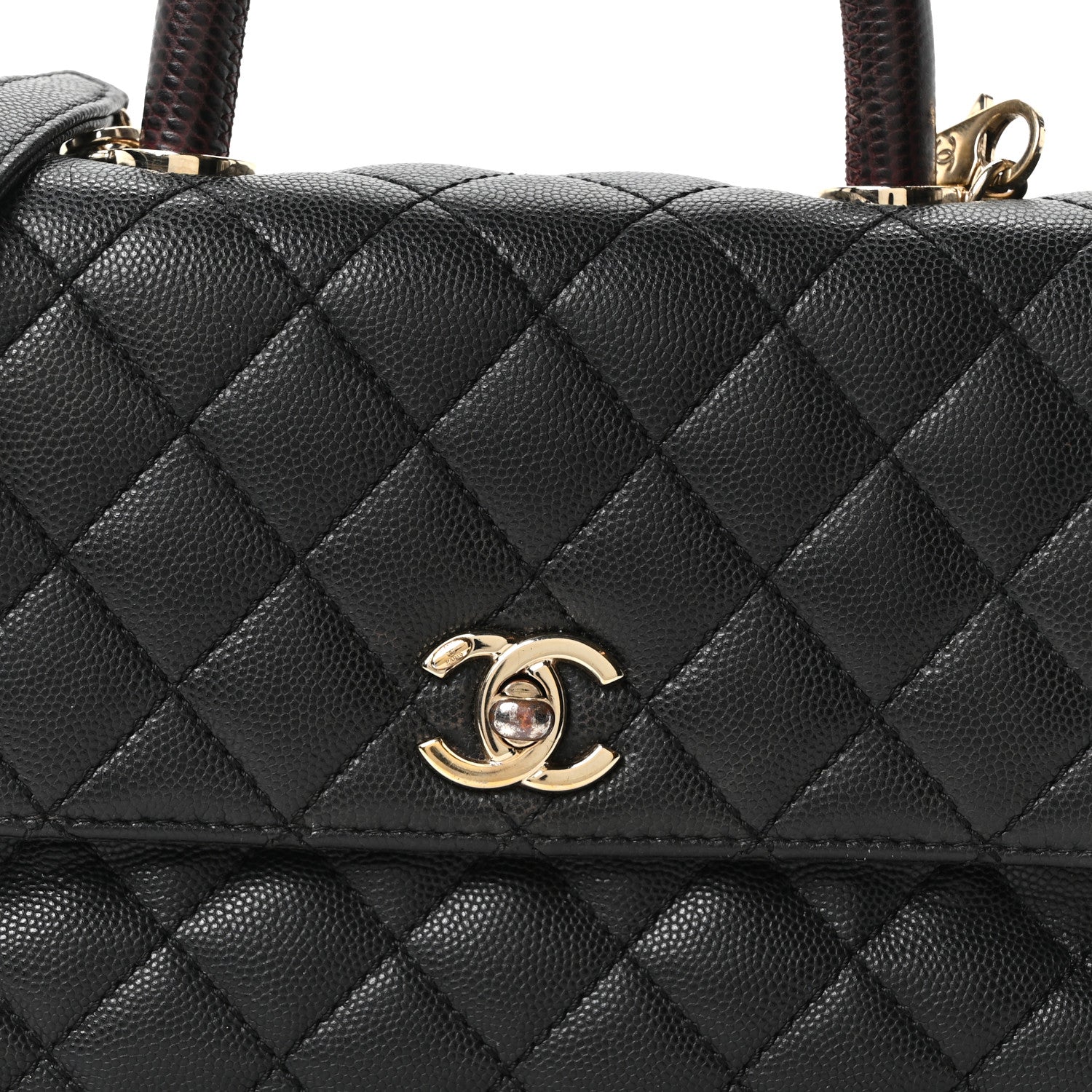 Chanel Caviar Lizard Embossed Quilted Mini Coco Handle Flap Black 15 of 21