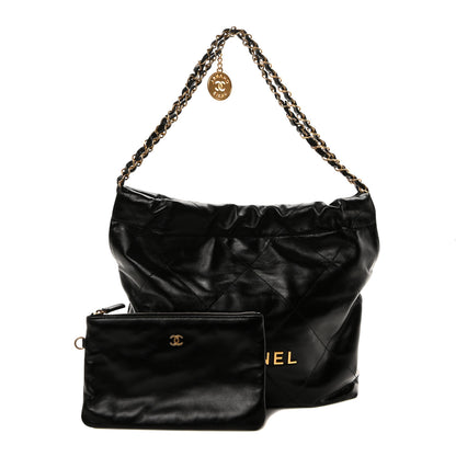 Chanel Shiny Calfskin Quilted Small Chanel 22 Black 3 of 12