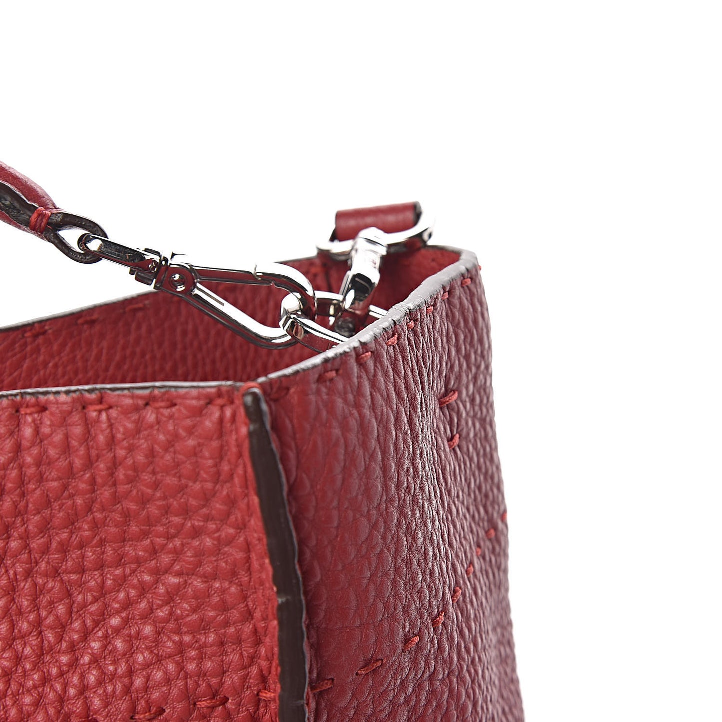 Cuoio Romano Selleria Large Anna Bucket Bag Rosso