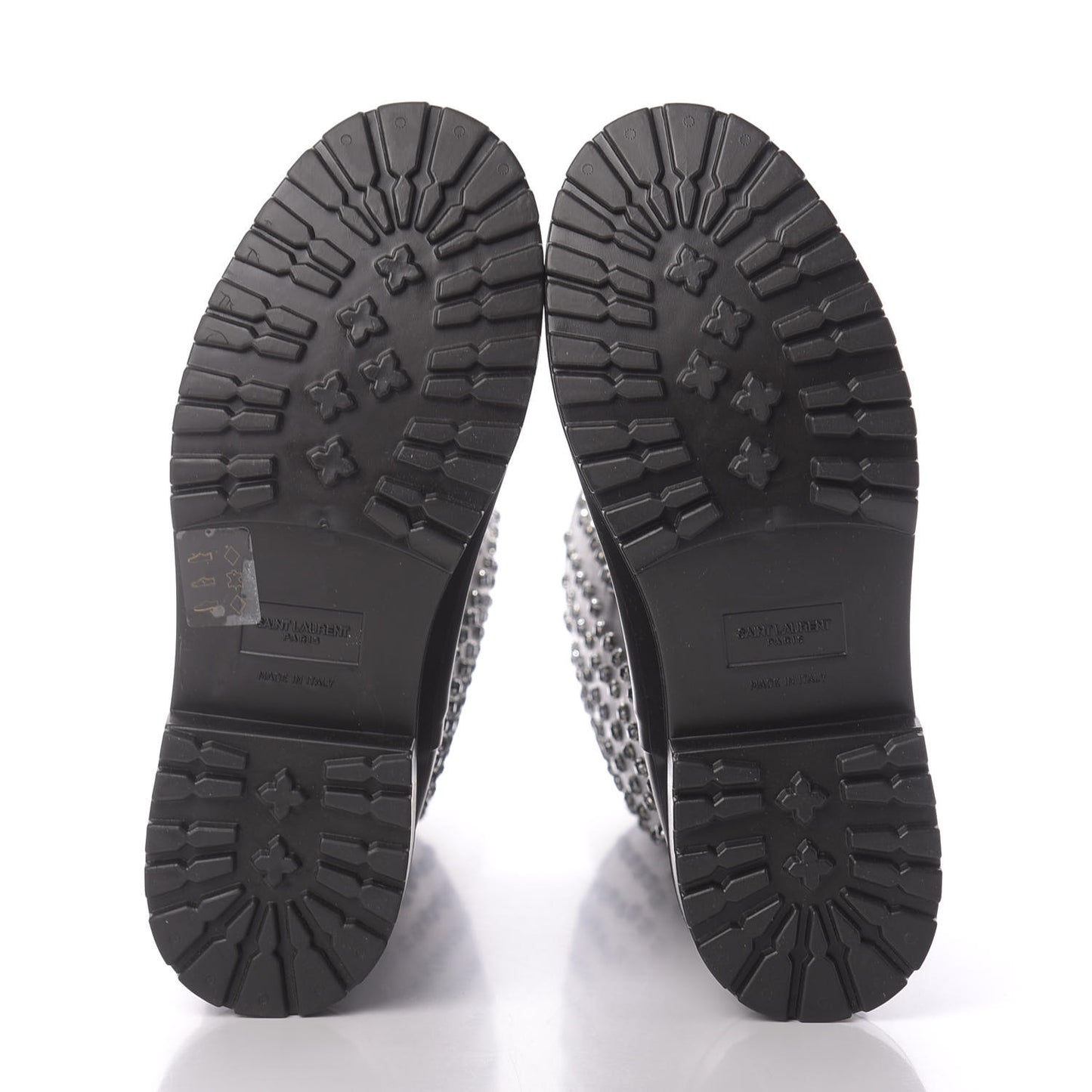 Rubber Crystal Studded Festival Rain Boots 38 Black
