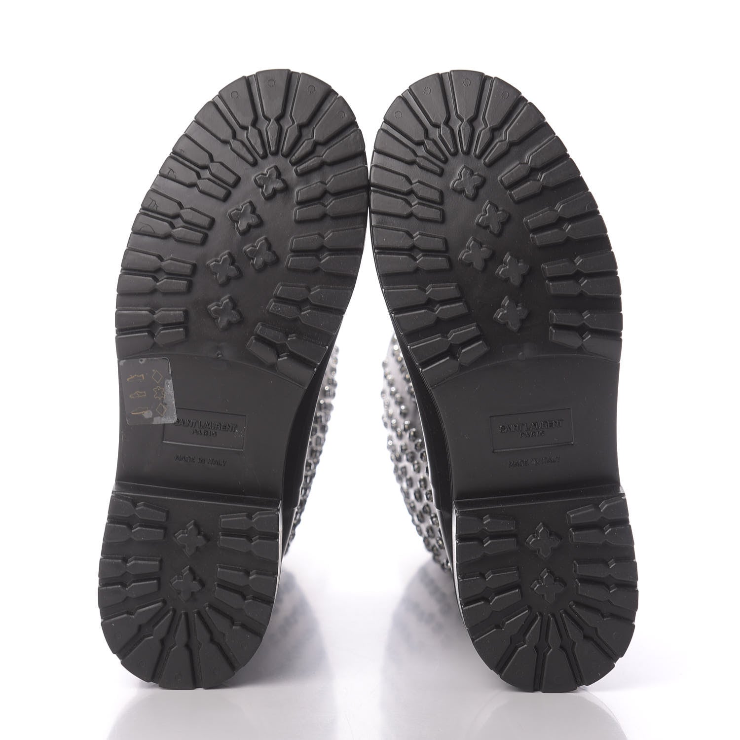 Saint Laurent Rubber Crystal Studded Festival Rain Boots 38 Black 5 of 8
