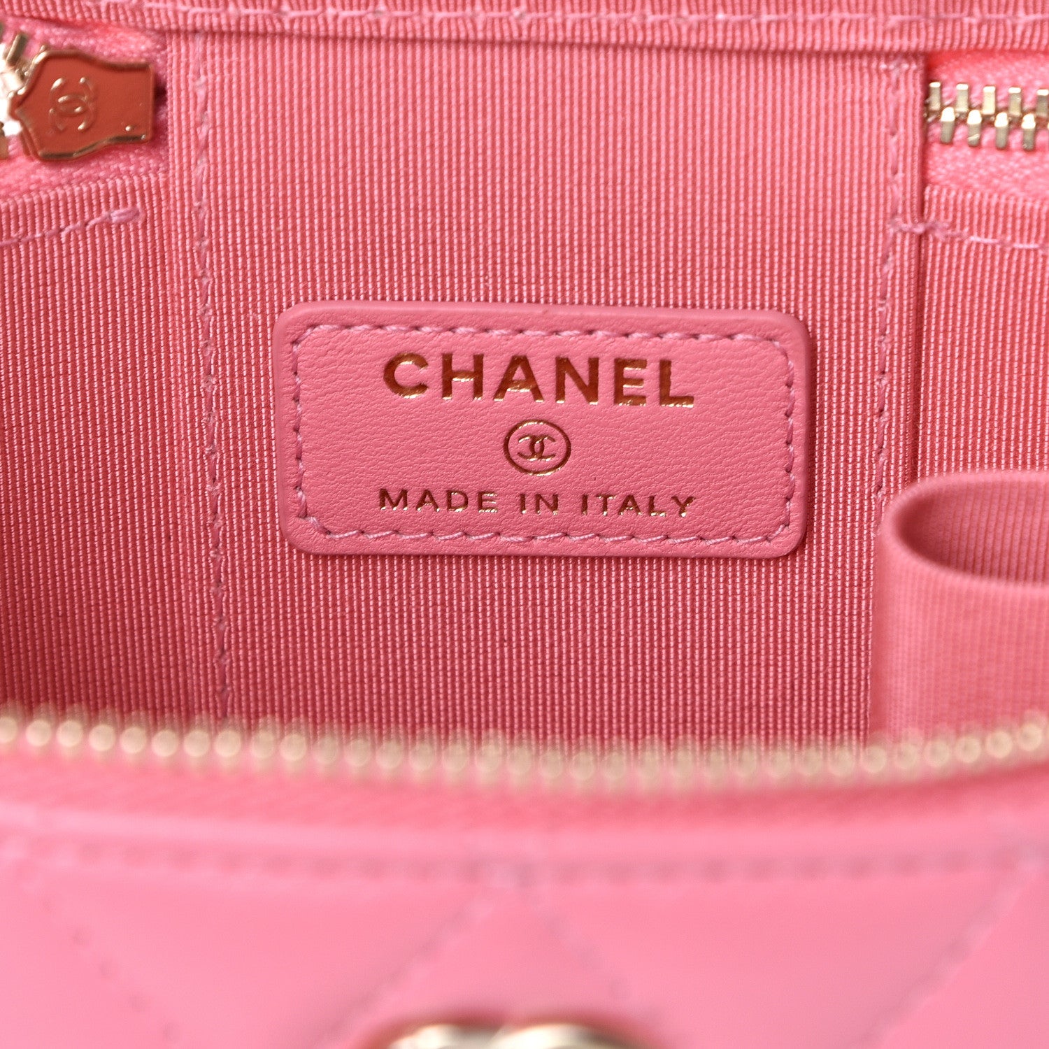 Chanel Lambskin Quilted Mini Vanity Case With Chain Pale Pink 5 of 9