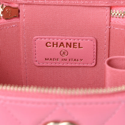 Chanel Lambskin Quilted Mini Vanity Case With Chain Pale Pink 5 of 9