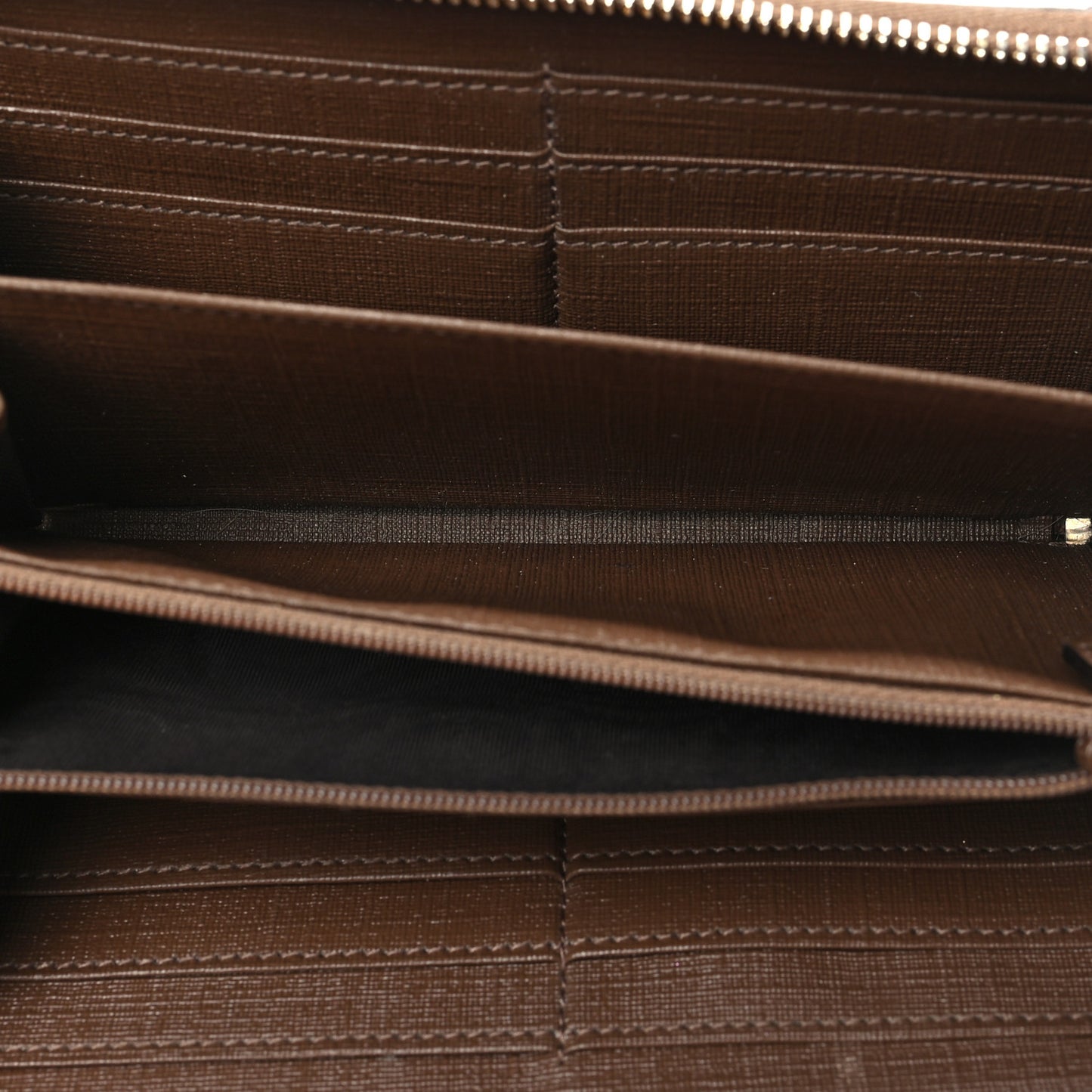 GG Supreme Monogram Nice Zip Around Wallet Maple Brown