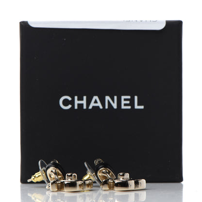 Chanel Lambskin CC Turnlock Drop Earrings Gold Black 5 of 5