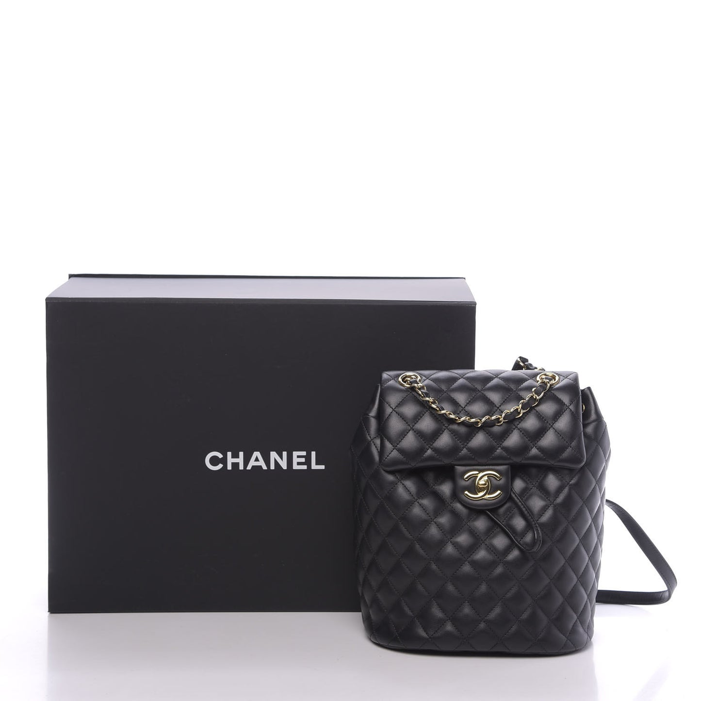 Calfskin Quilted Small Urban Spirit Backpack Black