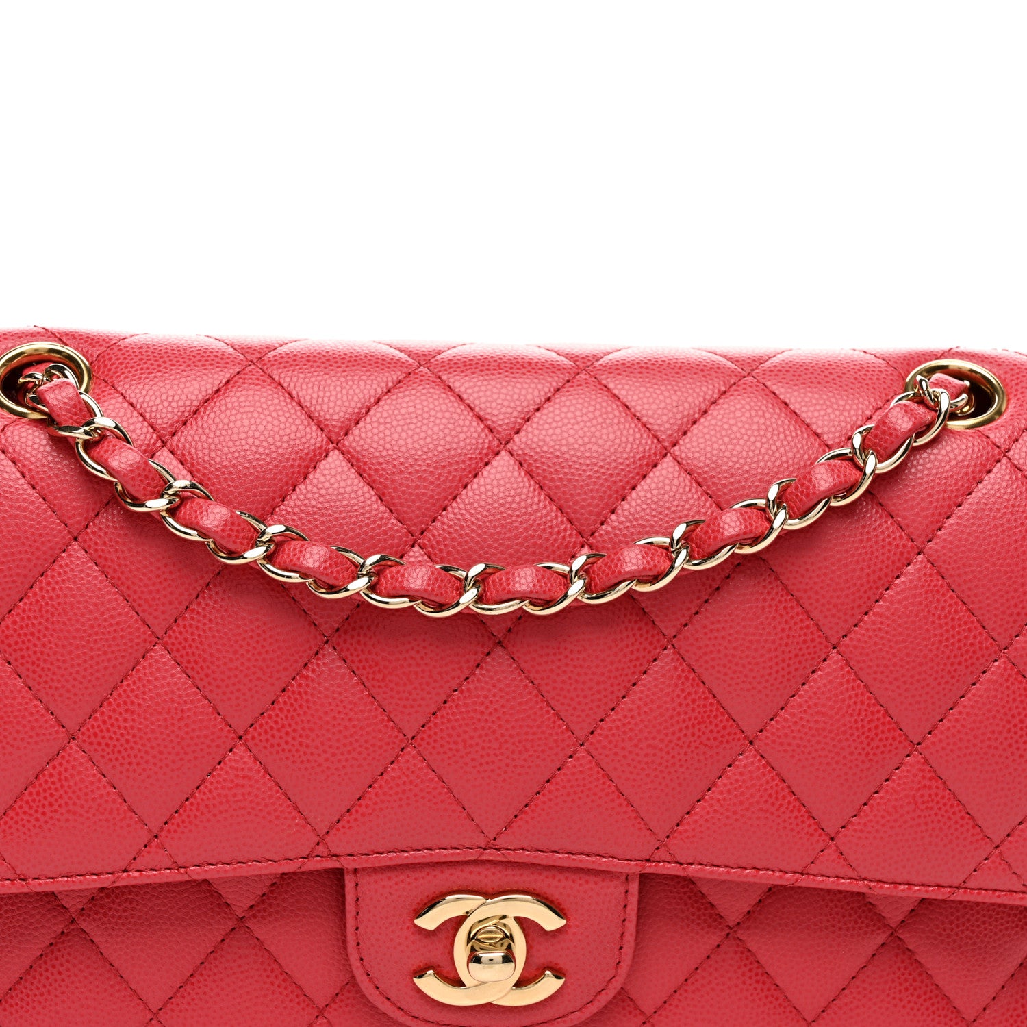 Chanel Caviar Quilted Medium Double Flap Pink 8 of 10