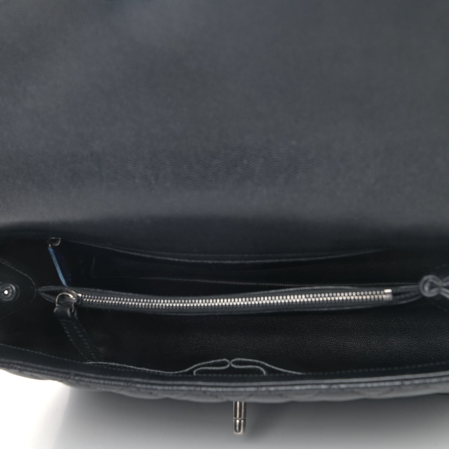 Caviar Lizard Quilted Medium Coco Handle Flap Black