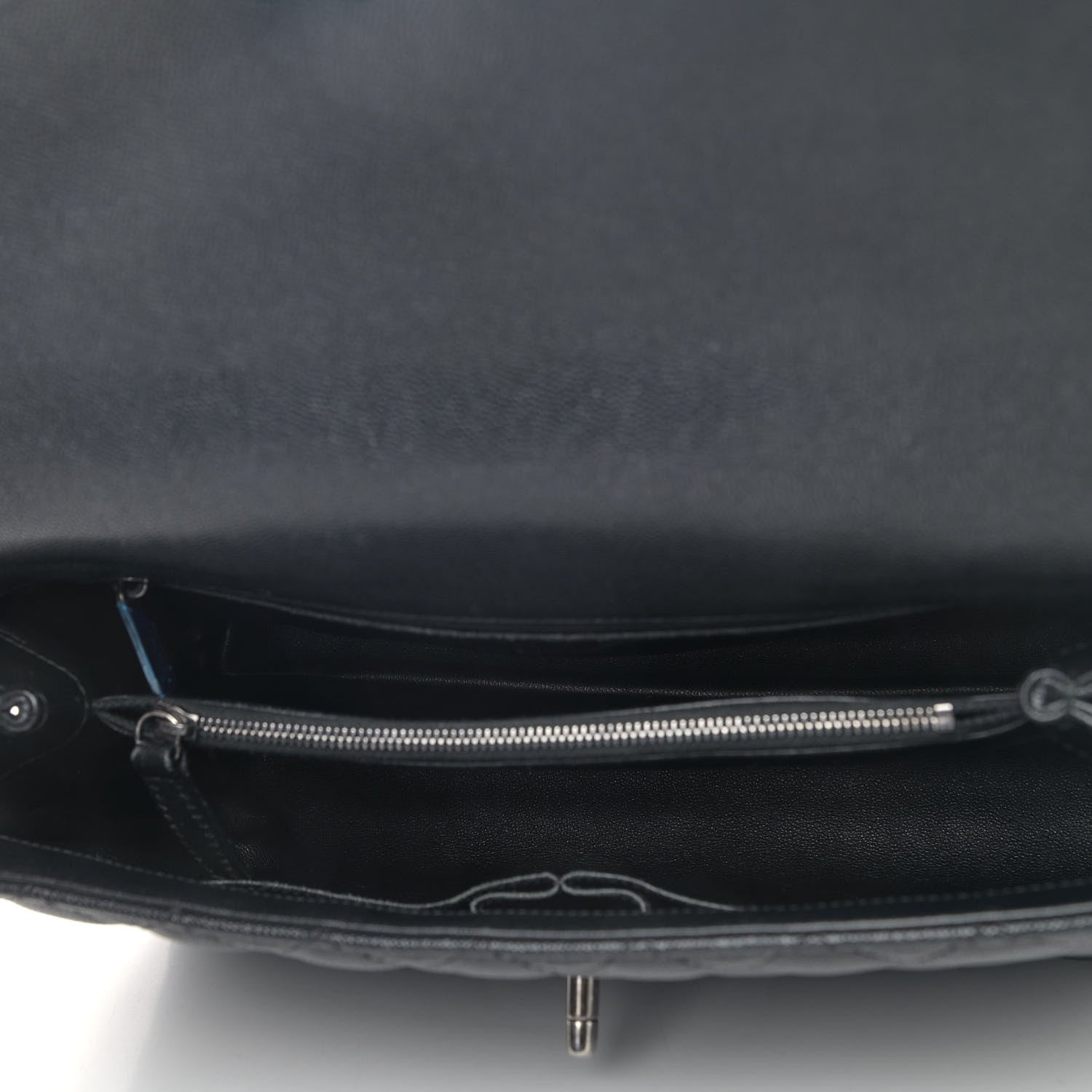 Chanel Caviar Lizard Quilted Medium Coco Handle Flap Black 4 of 13