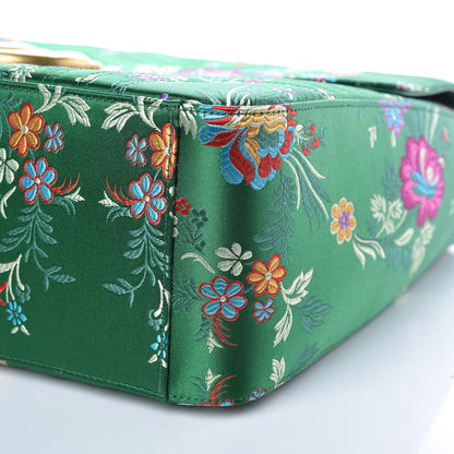 Gucci Jacquard Matelasse Floral Maxi GG Marmont Top Handle Shoulder Bag Green Multicolor 9 of 10
