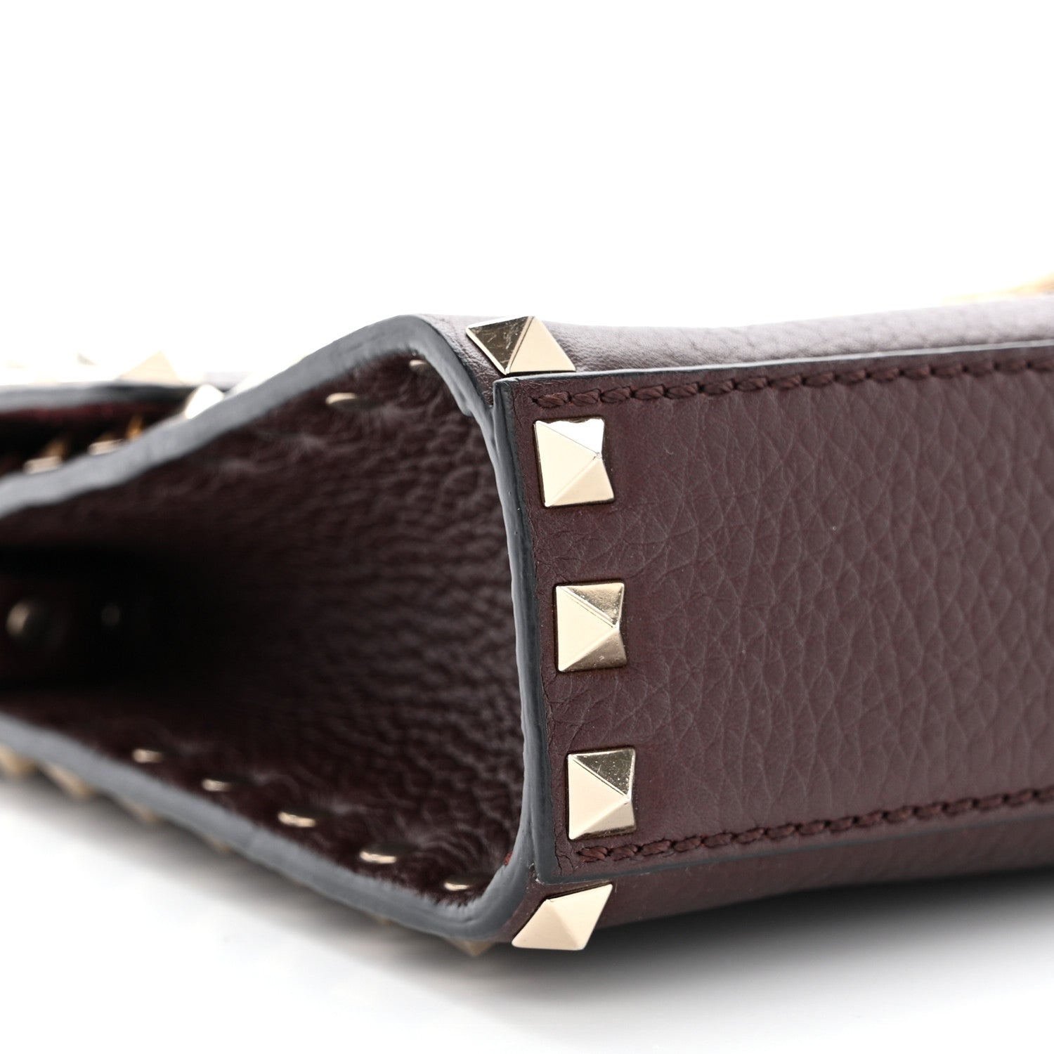 Valentino Garavani Pebbled Calfskin Medium Rockstud Flip Lock Crossbody Bag Rubin 9 of 10