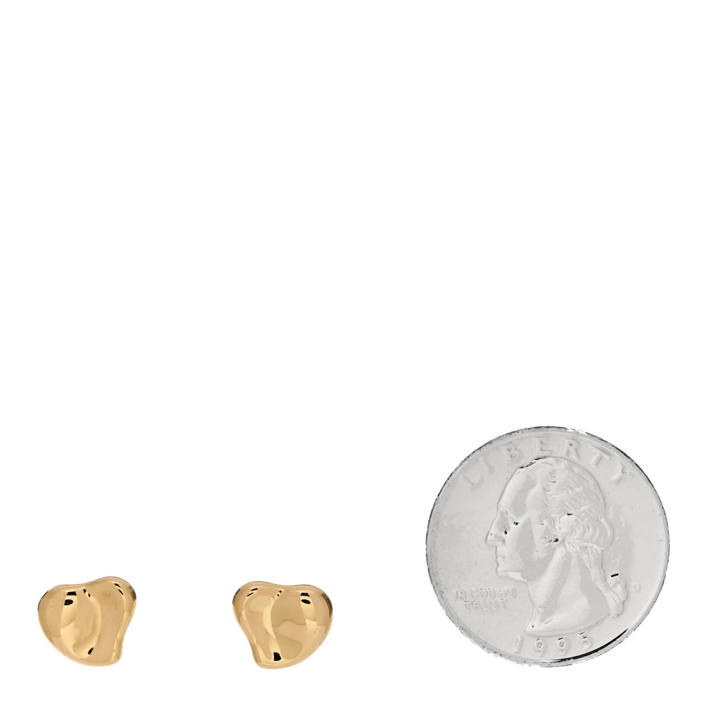 18K Yellow Gold 10mm Elsa Peretti Full Heart Earrings