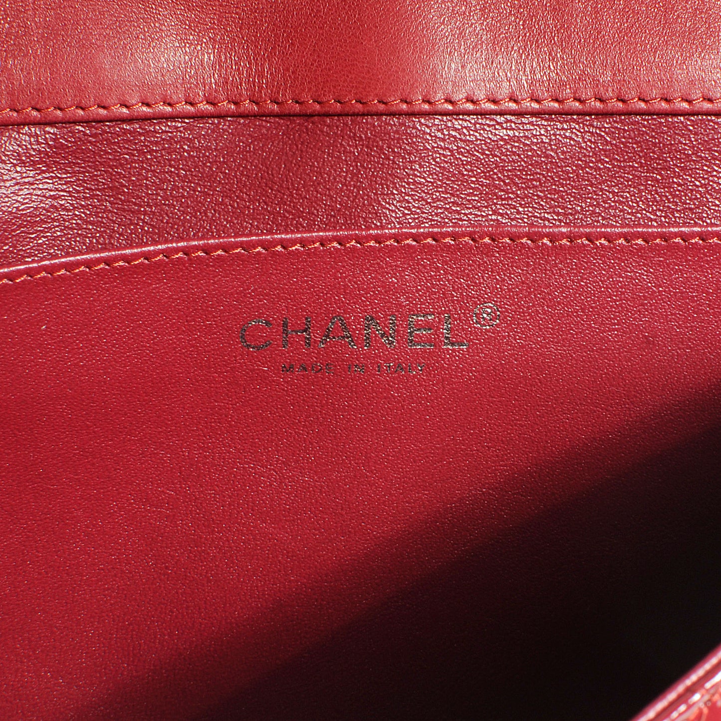 Patent Quilted Clutch Flap Red
