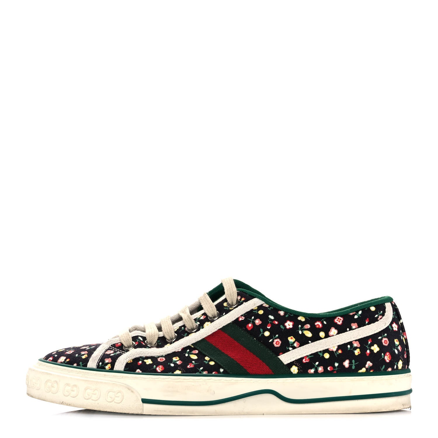Gucci X LIBERTY OF LONDON Canvas Web Holly Print Womens 1977 Tennis Sneakers 40 Black 1 of 9