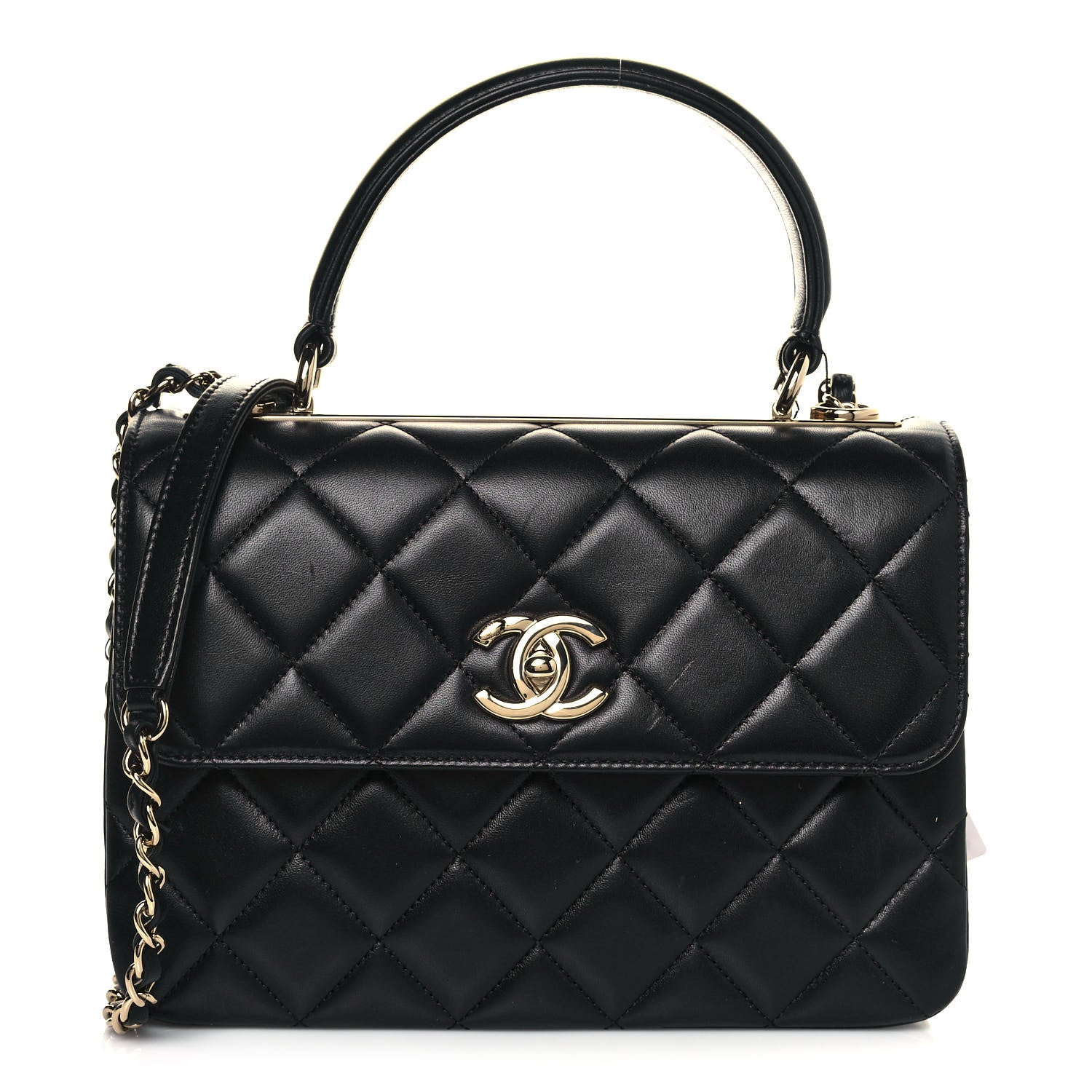 Chanel Lambskin Quilted Small Trendy CC Dual Handle Flap Bag Black 1 of 15