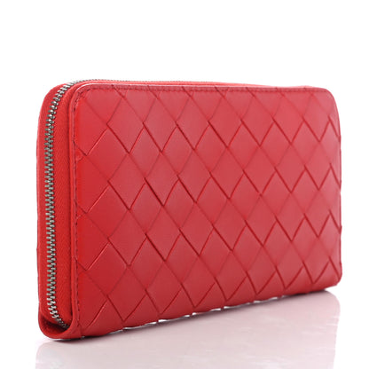 Bottega Veneta Nappa Intrecciato Zip Around Wallet Red 4 of 8