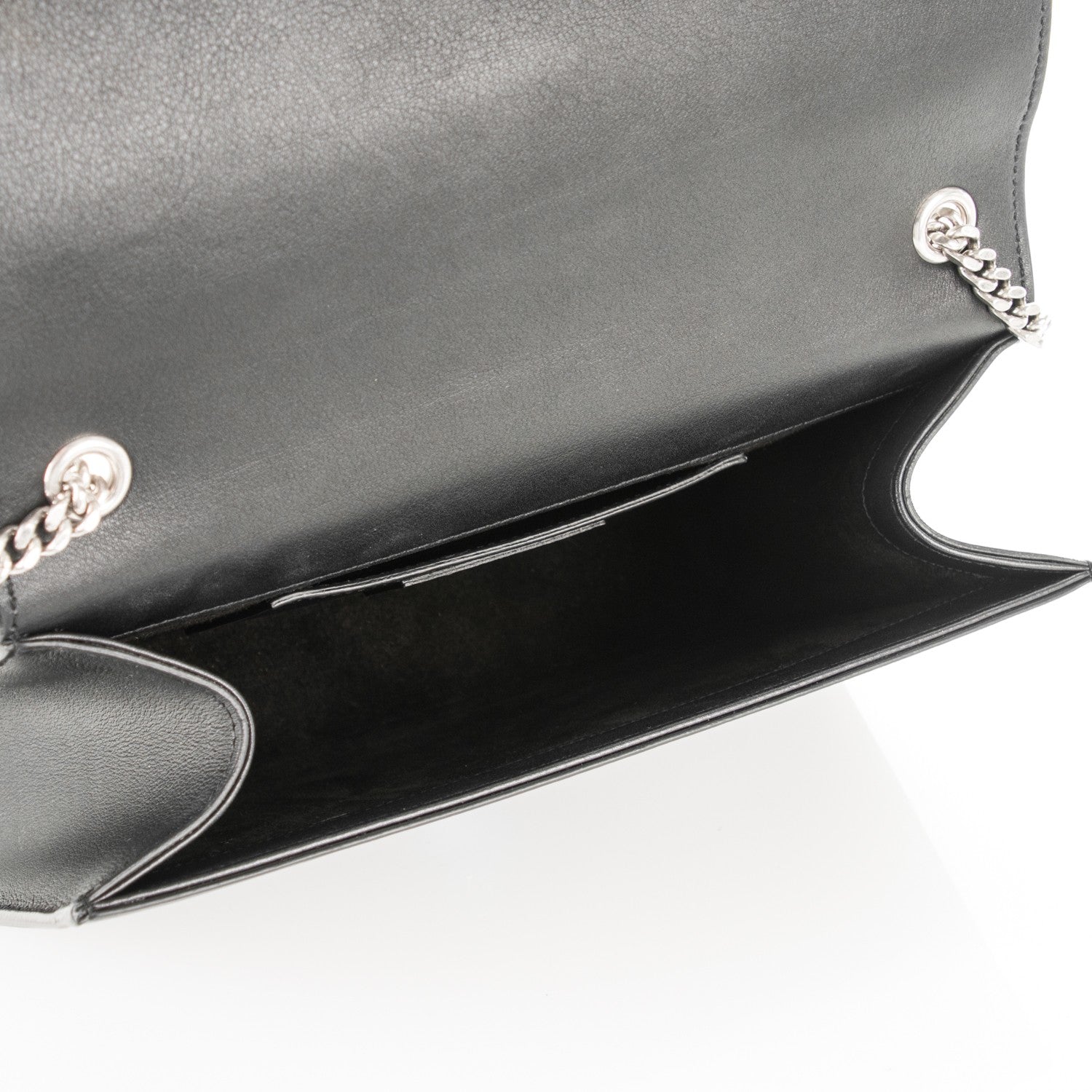 Saint Laurent Calfskin Embellished Medium Monogram Kate Satchel Black 5 of 6