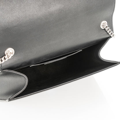 Saint Laurent Calfskin Embellished Medium Monogram Kate Satchel Black 5 of 6