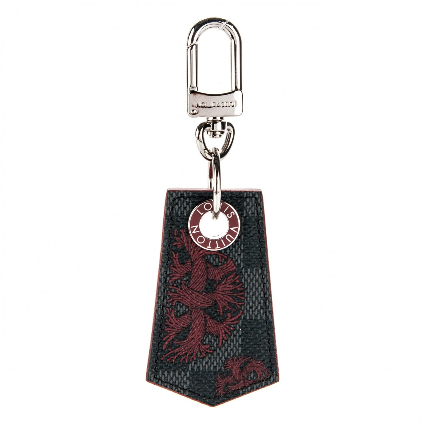 Damier Graphite Rope Enchappe Key Holder Red