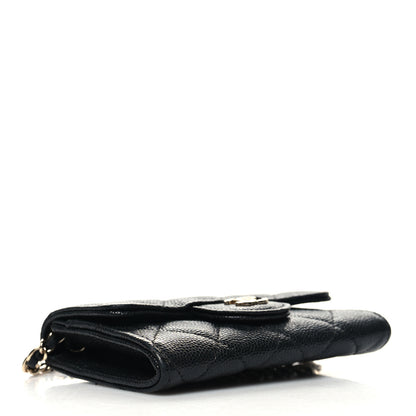 Chanel Caviar Quilted Flap Card Holder On Chain Black 4 of 9