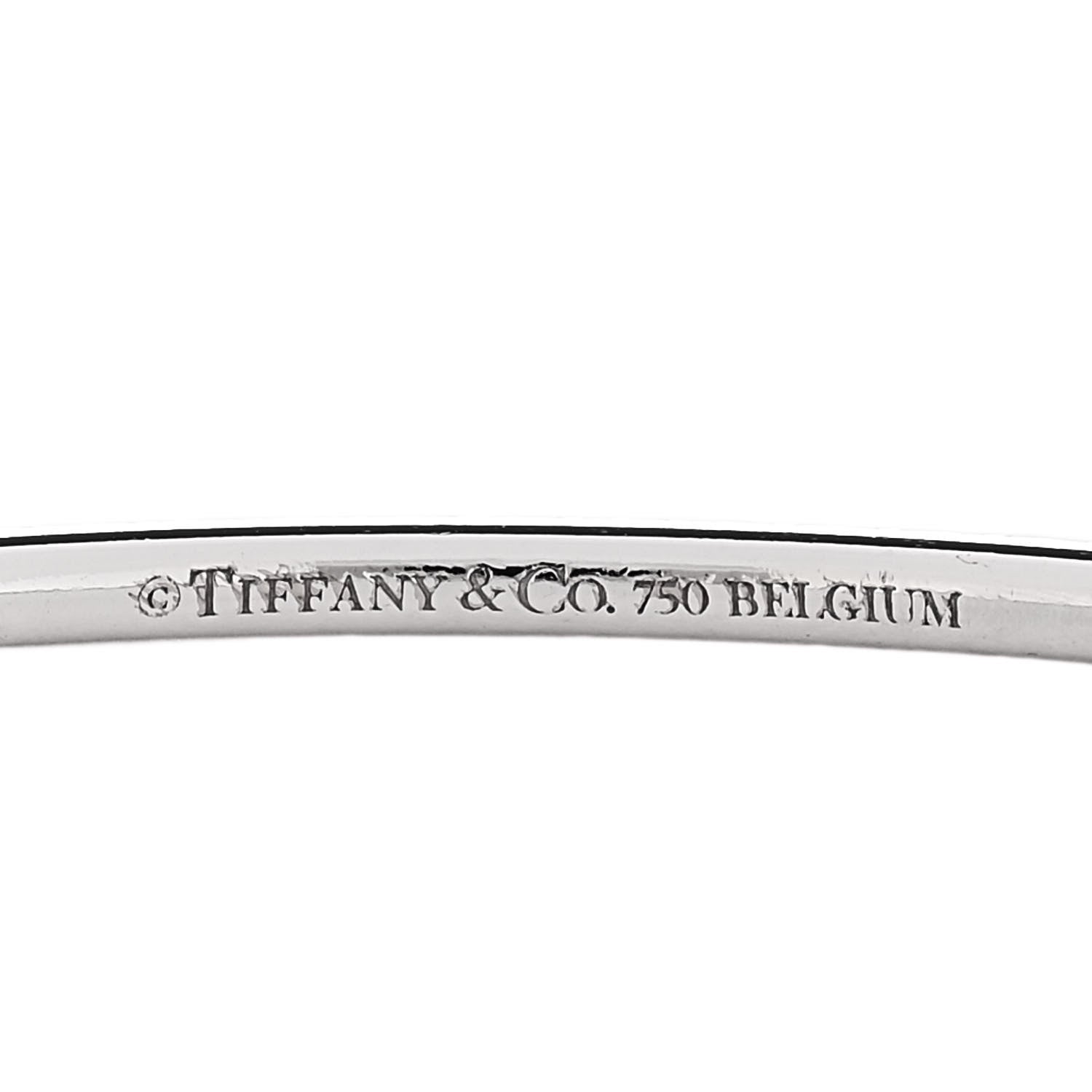 Tiffany 18K White Gold Diamond Metro Pave Bangle Bracelet 3 of 4