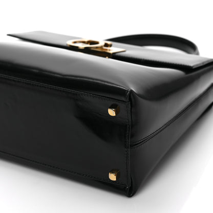 Salvatore Ferragamo Brushed Off Calfskin Iconic Large Top Handle Bag Black 7 of 7