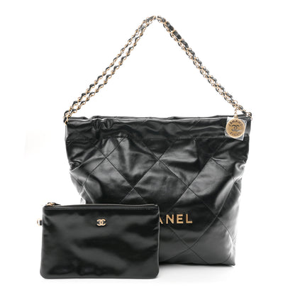 Chanel Shiny Calfskin Quilted Small Chanel 22 Black 3 of 13