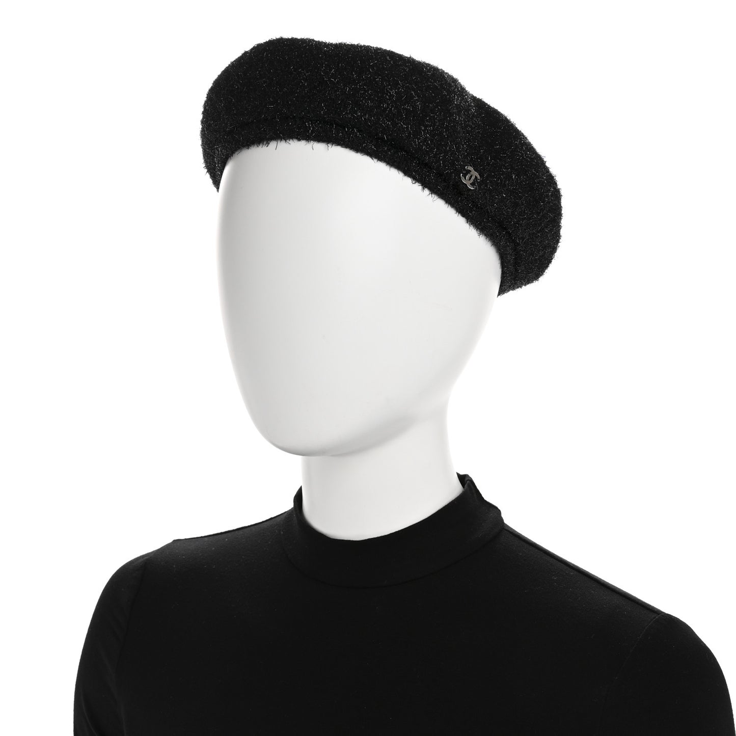 Cotton Metallic CC Beret L Black