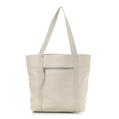 Saint Laurent Calfskin Small Daily Cabas Shopping Tote White 1 of 10