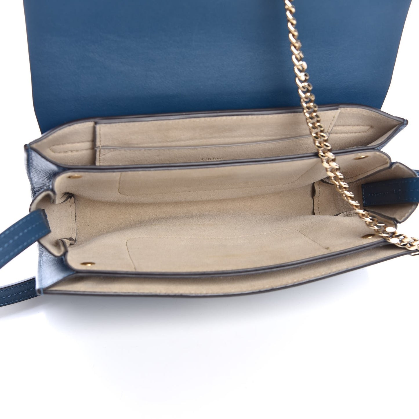 Suede Calfskin Small Faye Shoulder Bag Majolica Blue