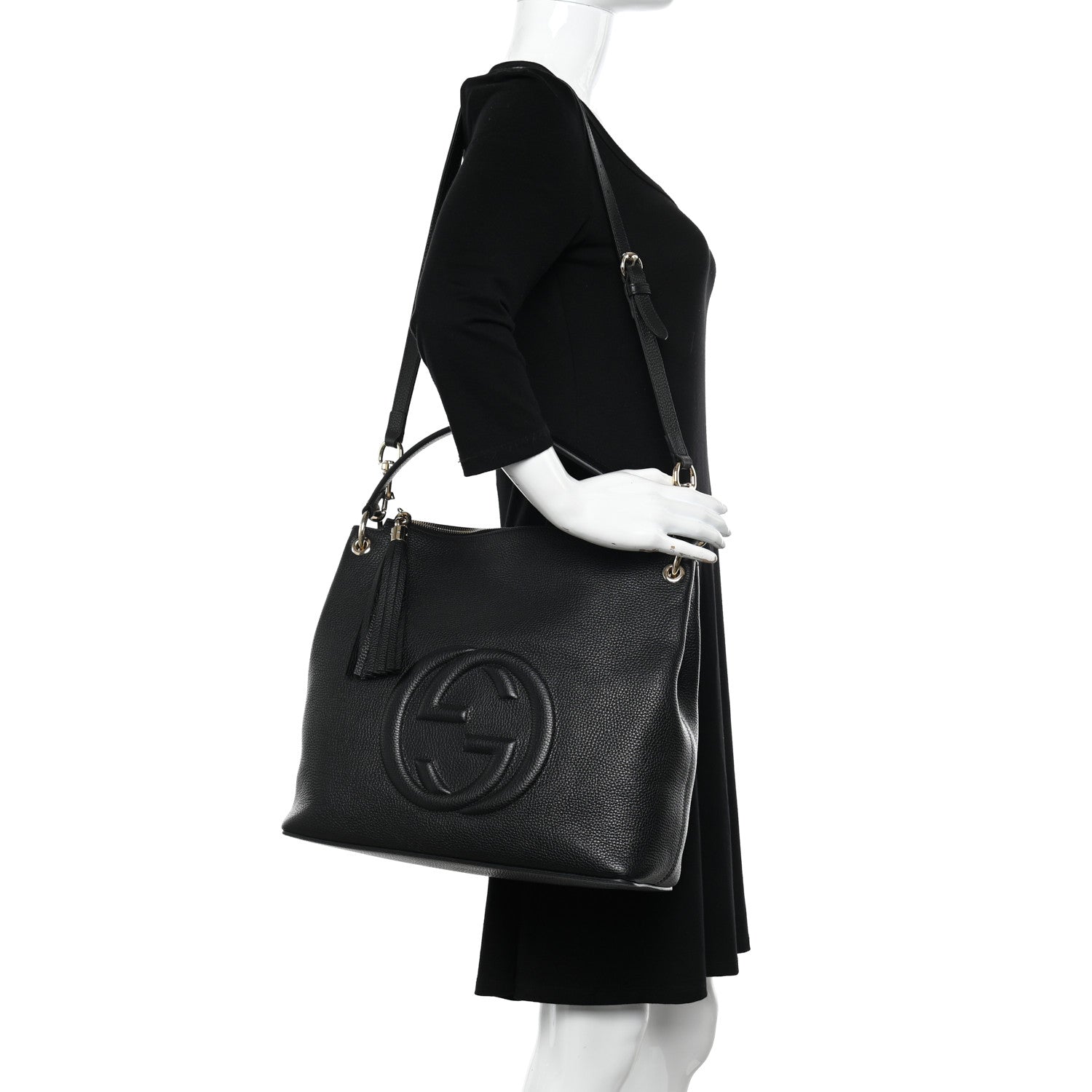 Gucci Pebbled Calfskin Large Soho Hobo Black 2 of 11