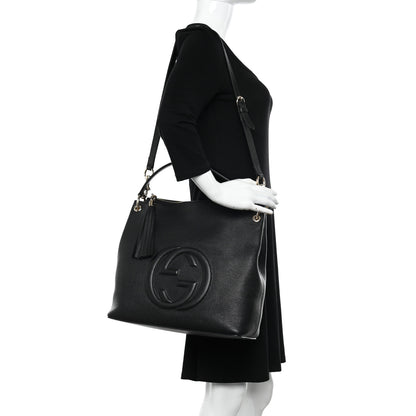 Gucci Pebbled Calfskin Large Soho Hobo Black 2 of 11