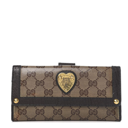 Gucci Crystal Monogram Continental Charmy Wallet Brown 1 of 8